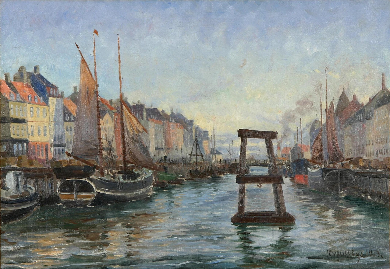 1892-Mogens Ege - Vista di Nyhavn - 1923